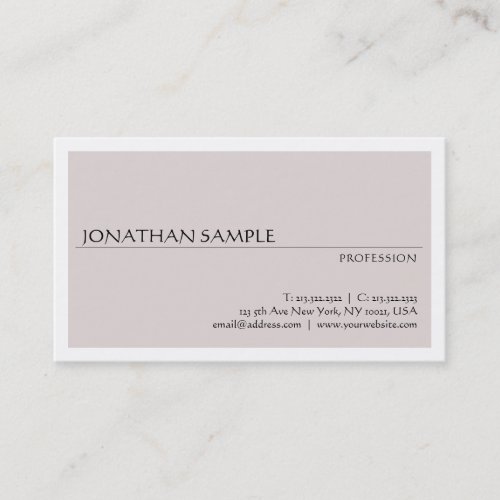 Custom Modern Design Minimalist Elegant Template Business Card