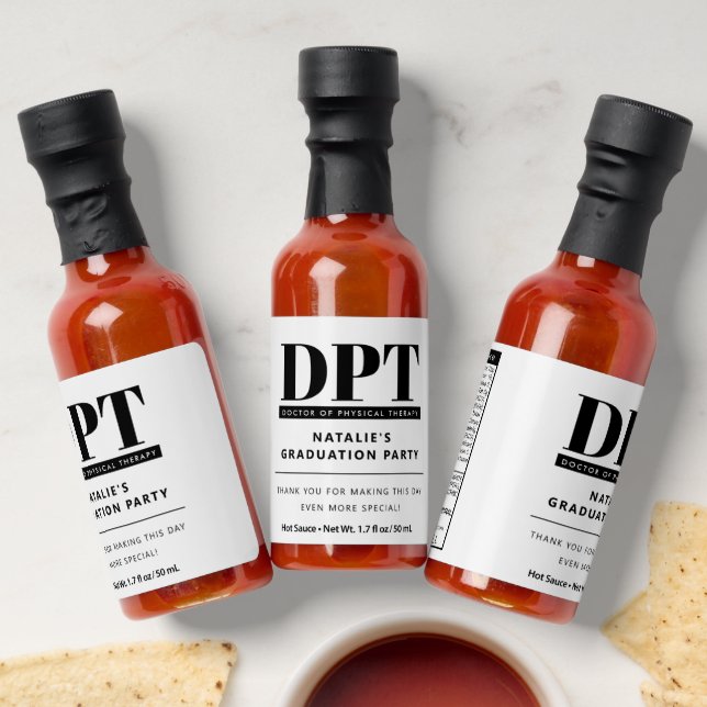 Custom Modern DPT Doctor of Physical Therapy Hot Sauces (Laydown)