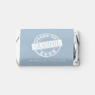 Custom Modern Dusty Blue Graduate  Hershey's Miniatures