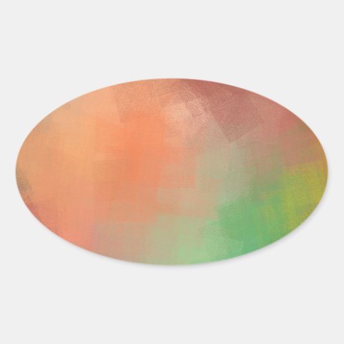 Custom Modern Elegant Abstract Art Blank Template Oval Sticker