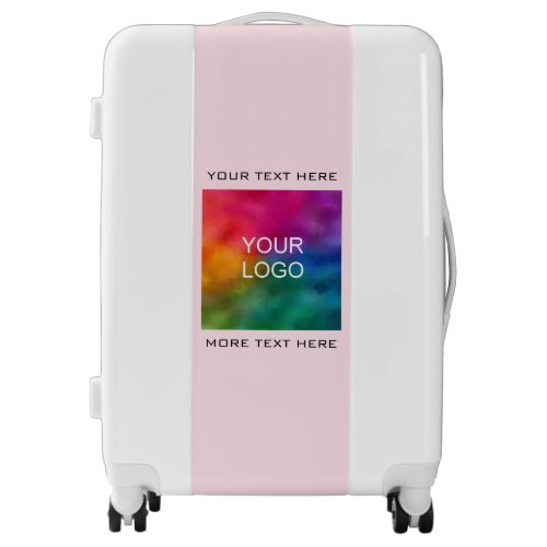 Custom Modern Elegant Add Business Logo Blush Pink Luggage