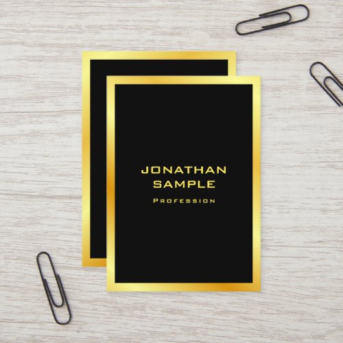 Custom Modern Elegant Black And Gold Template Business Card