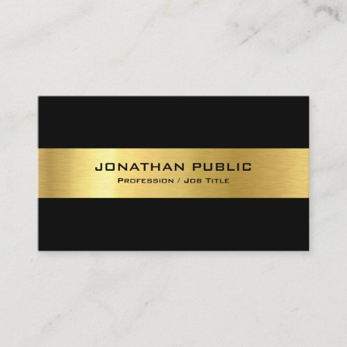 Custom Modern Elegant Black Gold Simple Template Business Card