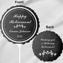Custom Modern Elegant Black&White Happy Retirement