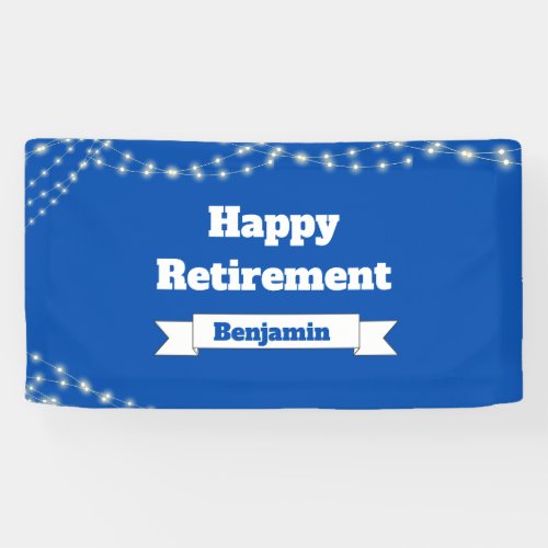 Custom Modern Elegant Blue Happy Retirement 