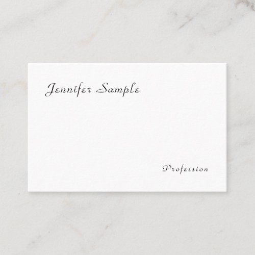 Custom Modern Elegant Calligraphy Name Simple Business Card