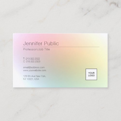 Custom Modern Elegant Colorful Template Logo Business Card