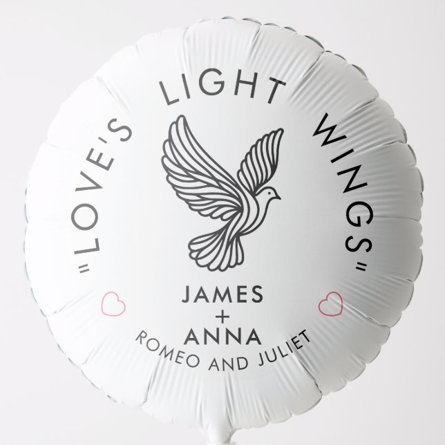 Custom Modern Elegant Couple Stylish Heart Quote  Balloon (Front)