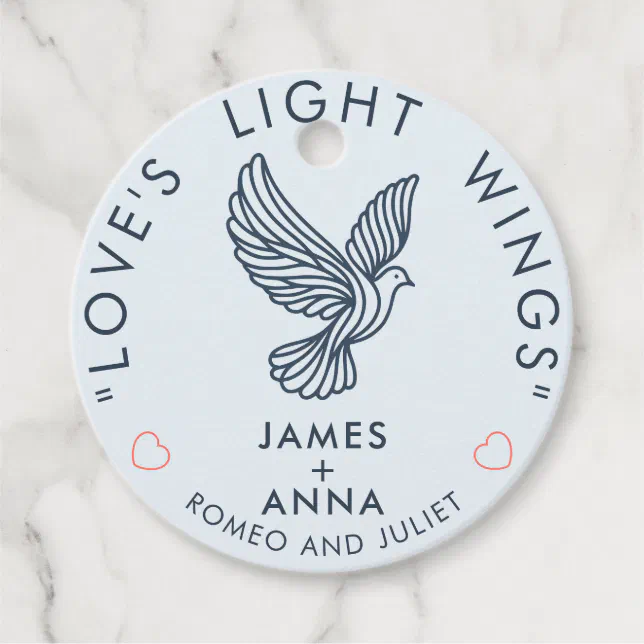 Custom Modern Elegant Couple Stylish Heart Quote Favor Tags