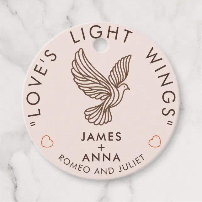 Custom Modern Elegant Couple Stylish Heart Quote Favor Tags