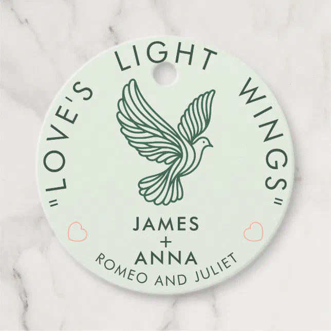 Custom Modern Elegant Couple Stylish Heart Quote Favor Tags