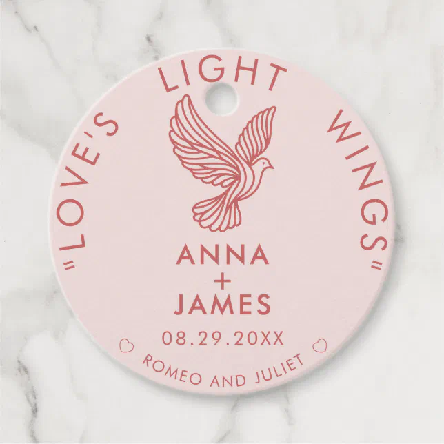 Custom Modern Elegant Couple Stylish Heart Quote Favor Tags