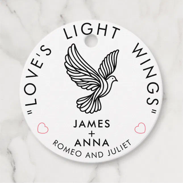 Custom Modern Elegant Couple Stylish Heart Quote Favor Tags