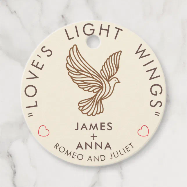 Custom Modern Elegant Couple Stylish Heart Quote Favor Tags