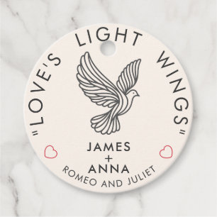 Custom Modern Elegant Couple Stylish Heart Quote Favor Tags