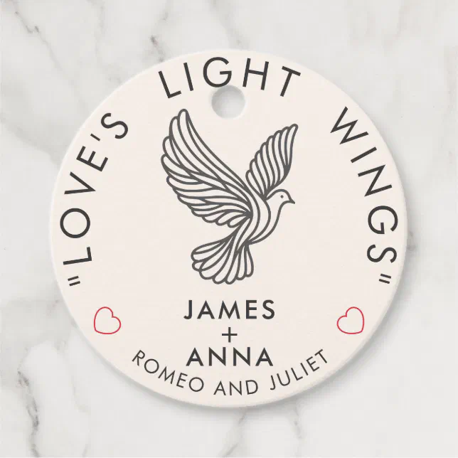 Custom Modern Elegant Couple Stylish Heart Quote Favor Tags