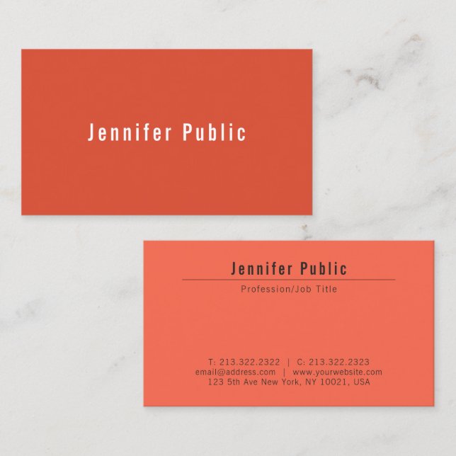 Custom Modern Elegant Earth Colors Template Business Card (Front/Back)