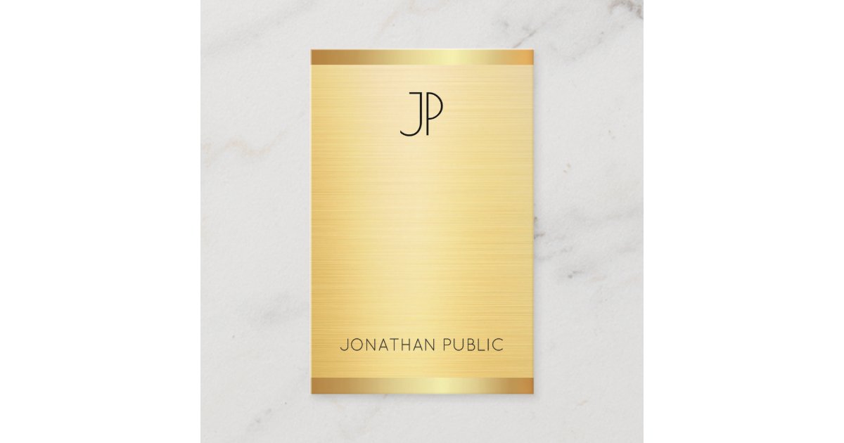 Custom Modern Elegant Faux Gold Professional Business Card | Zazzle