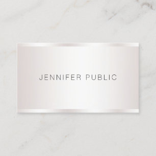 Custom Modern Elegant Faux Silver Professional Business Card