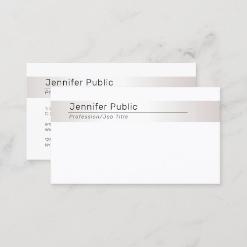 Custom Modern Elegant Glamorous Silver Template Business Card