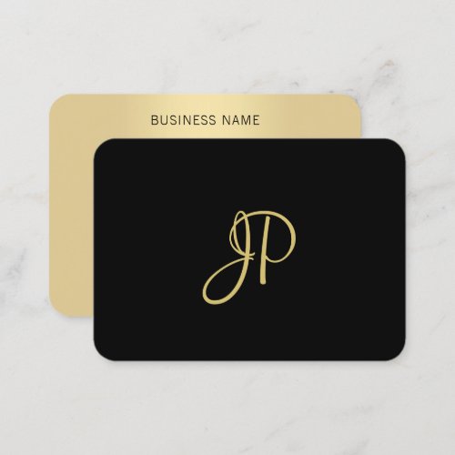 Custom Modern Elegant Gold Monogram Template Business Card