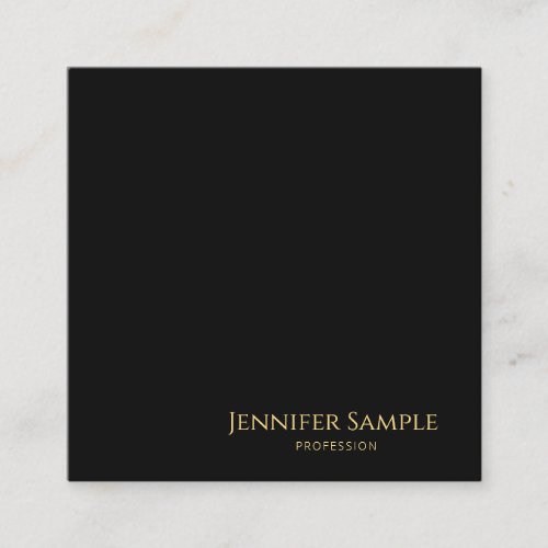 Custom Modern Elegant Luxury Template Black Velvet Square Business Card
