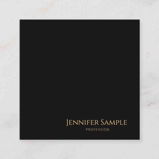 Custom Modern Elegant Luxury Template Black Velvet Square Business Card (Front)
