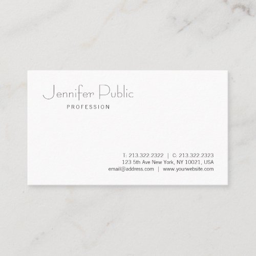 Custom Modern Elegant Minimalist Template Matte Business Card