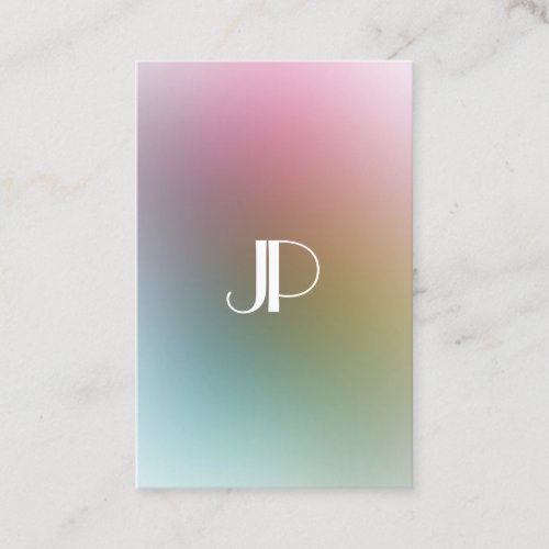 Custom Modern Elegant Monogram Colorful Template Business Card