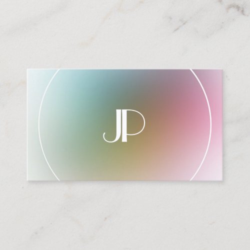 Custom Modern Elegant Monogram Colorful Template Business Card