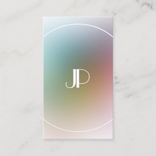 Custom Modern Elegant Monogram Colorful Template Business Card