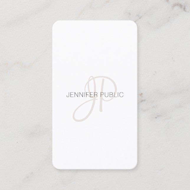 Custom Modern Elegant Monogram Design Template Business Card (Front)