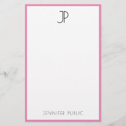 Custom Modern Elegant Monogram Simple Template Stationery