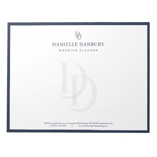 Custom Modern Elegant Navy Wedding Planner 