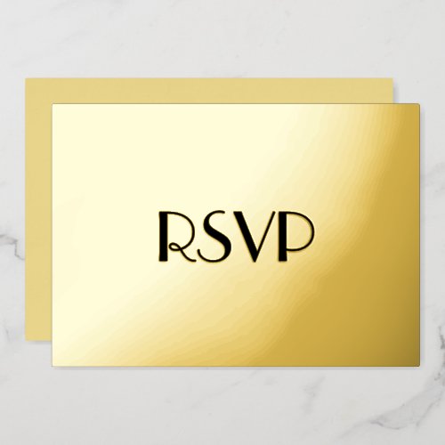 Custom Modern Elegant Party Event RSVP Faux Gold Foil Invitation