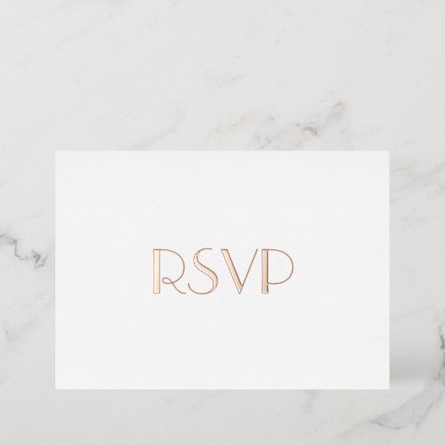 Custom Modern Elegant Party Event RSVP Rose Gold Foil Invitation