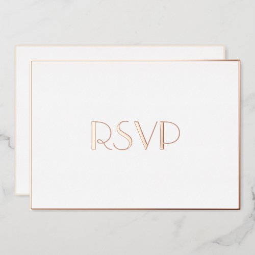 Custom Modern Elegant Party RSVP White Rose Gold Foil Invitation