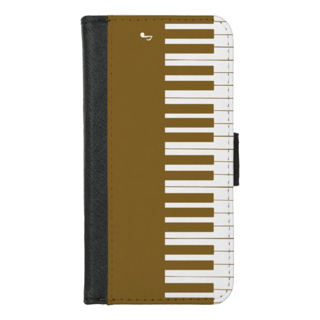 Custom modern elegant piano keys iPhone wallet case (Front)