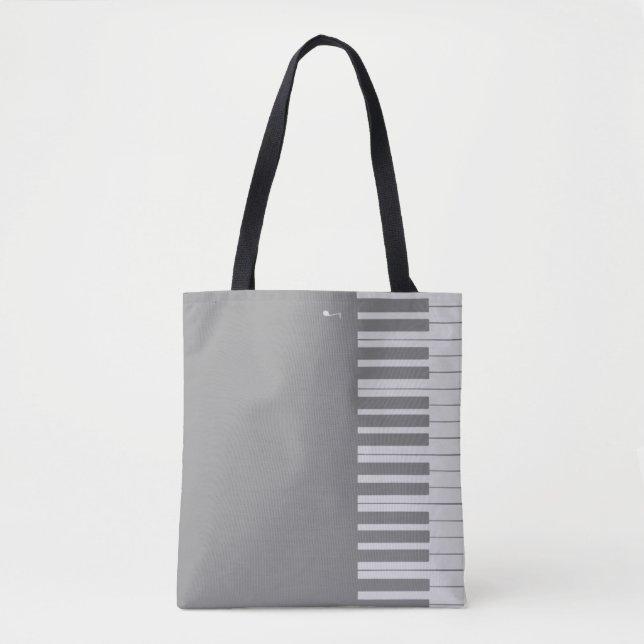 Custom modern elegant piano musical note tote bag (Front)