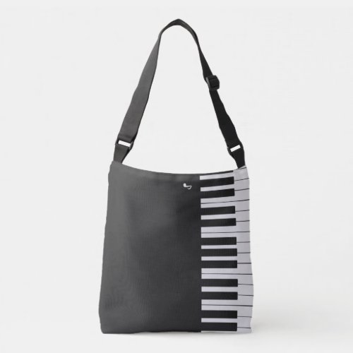 Custom modern elegant piano musical note tote bag
