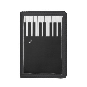 Custom modern elegant piano musical note tote bag tri-fold wallet