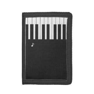 Custom modern elegant piano musical note tote bag tri-fold wallet