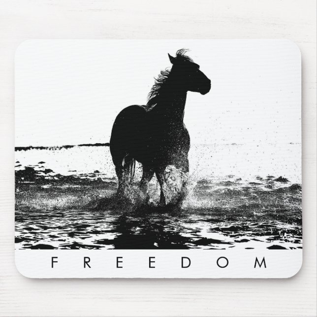 Custom Modern Elegant Pop Art Running Horse Mouse Pad (Front)