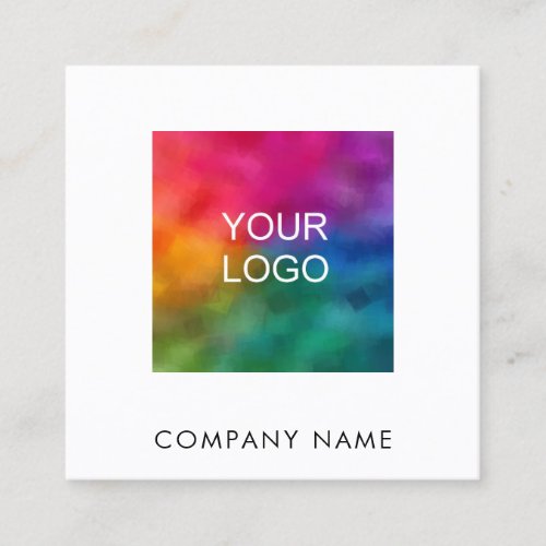 Custom Modern Elegant Professional Company Logo Square Business Card