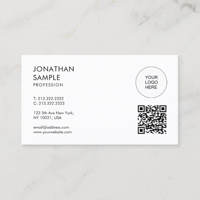Custom Modern Elegant Professional Minimal Design Business Card (Front)