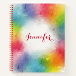 Custom Modern Elegant Rainbow Colors Template Notebook