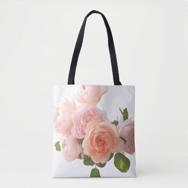 Custom Modern Elegant Roses Design Template Tote Bag (Front)