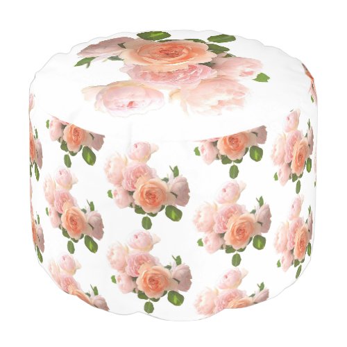 Custom Modern Elegant Roses Trendy Design Pouf