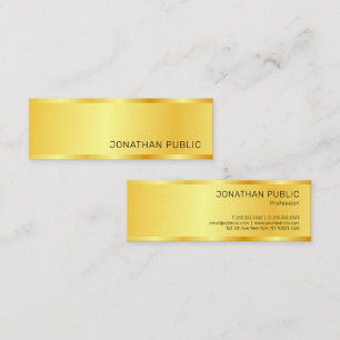 Custom Modern Elegant Simple Design Gold Look Mini Business Card