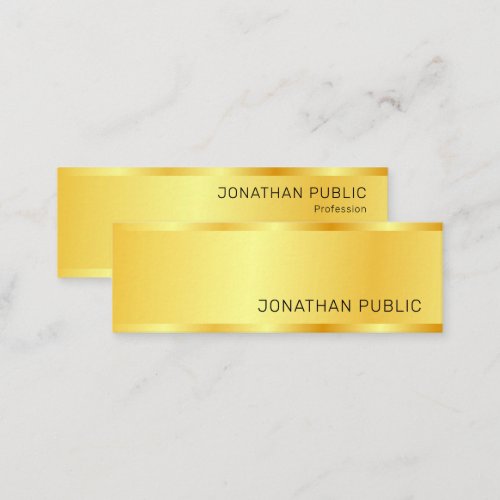 Custom Modern Elegant Simple Design Gold Look Mini Business Card